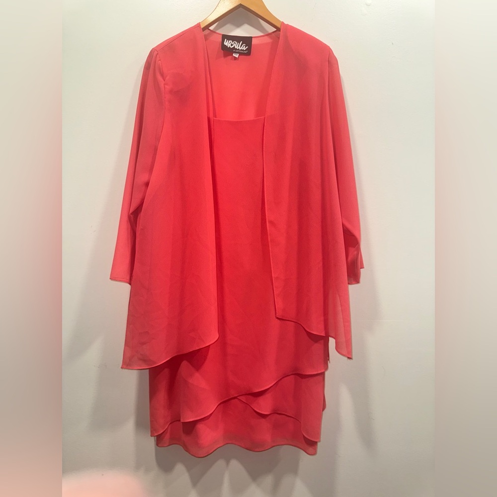 Flowy Chiffon 2-Piece Layered Dress & Jacket Set by Ursula of Switzerland 16P